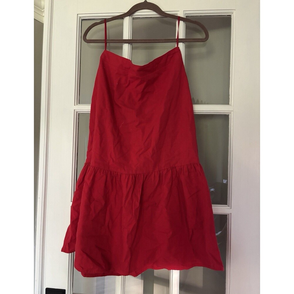 Urban Outfitters Red Solid midi skirt Size M